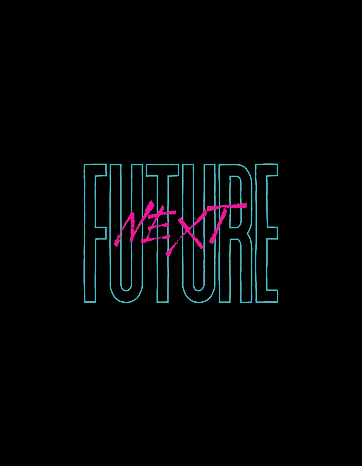 Futurisztikus dizájn a "FUTURE" szóval, melyet neonkék színnel emeltek ki, miközben egy piros színű "N" betű keresztezi azt, mintha csak egy másik dimenzióból csatlakozna. A design üzenete a jövő és a jelen összefonódását hangsúlyozza.