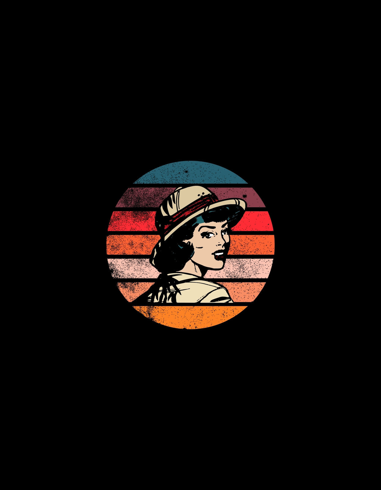 Egy komikus stílusú, gondolkodó női arckép látható a képen, háttérben a naplemente színeivel. Az egész hangulata retrot és rejtélyt sugároz.