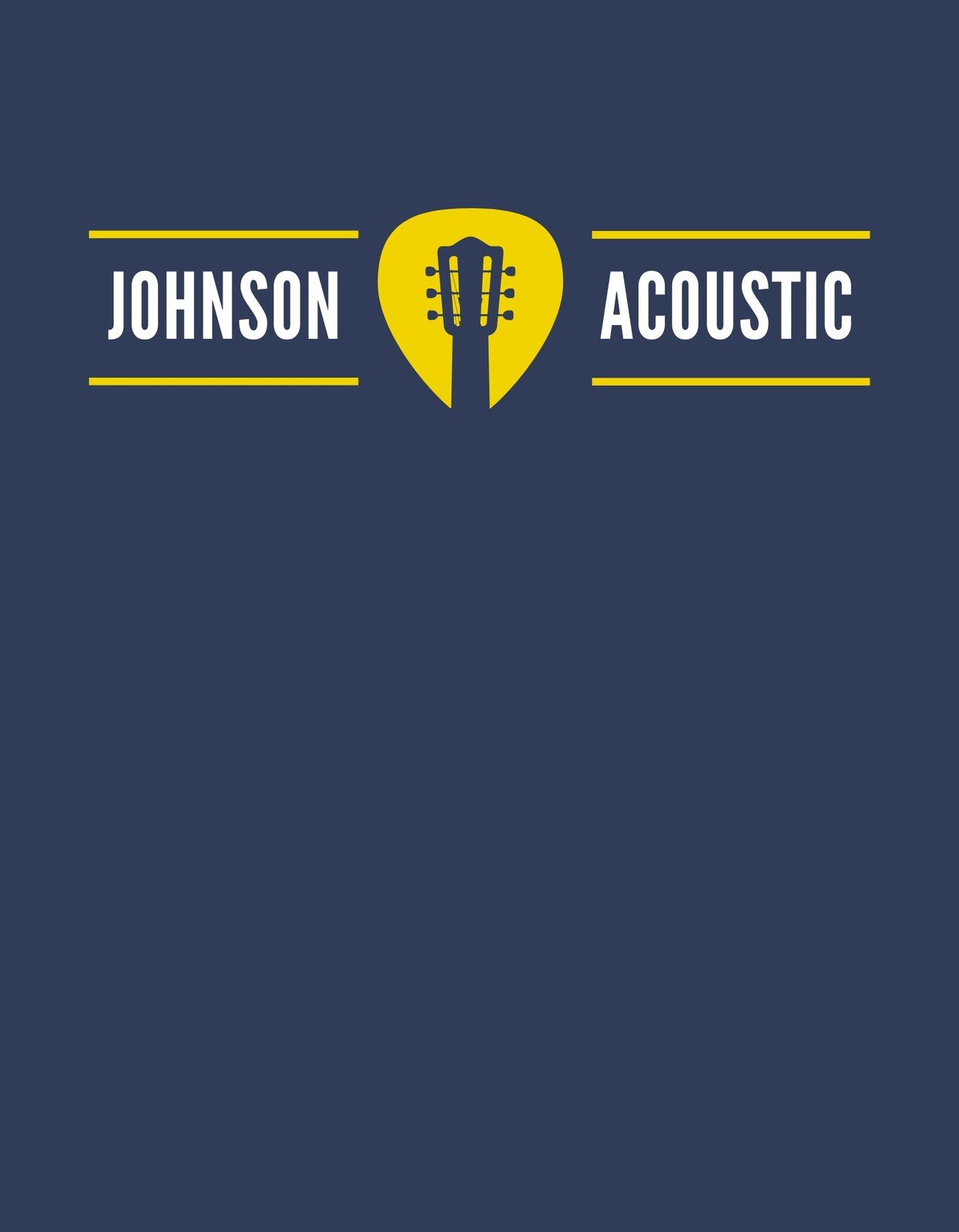 Sárga gitárpengető motívummal ellátott, sötétkék hátterű dizájn, mellyel a "JOHNSON ACOUSTIC" szöveg párosul. 