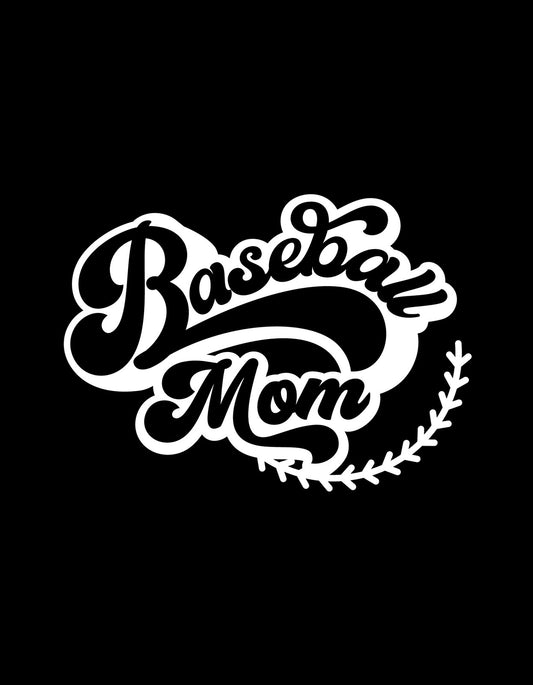 Stílusos dizájn, mely a "Baseball Anya" feliratot jeleníti meg, fehér betűkkel egy karakteres, ívelt formában, egy baseball-labda varratának körvonalaival kiegészítve. 