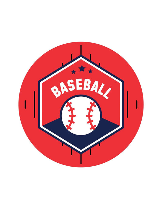 Egy lendületes és energikus baseball-logó, mely egy kékes árnyalatú gyémánt alakú mezőben jeleníti meg a "BASEBALL" szót és egy baseball labdát, mindezt egy élénkpiros körvonal veszi körül, amit csillagok díszítenek. 