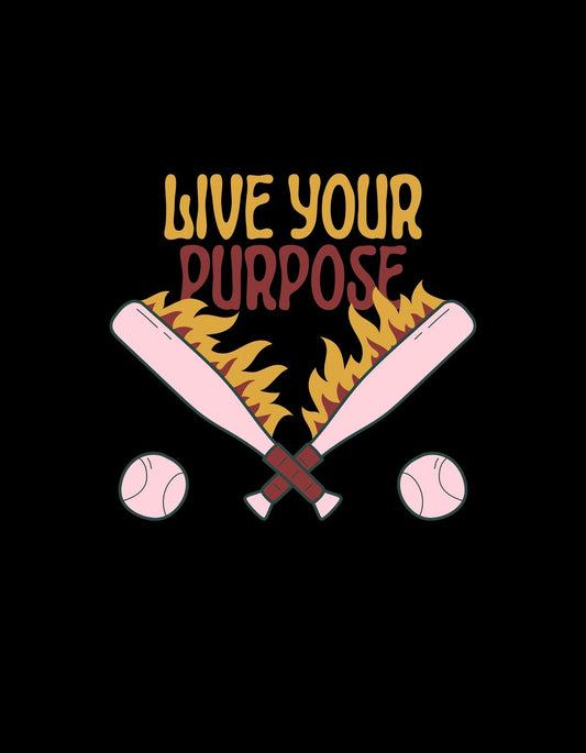 Egy baseballütőkből és labdákból álló keresztrejtvény, melynek közepén a "Live Your Purpose" felirat égő betűkkel tűnik ki, sugárzó energia és elszántság üzenetét közvetítve. 