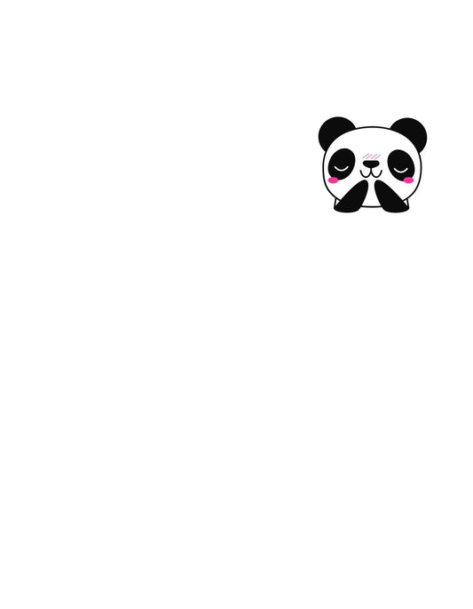 Aranyos panda arckifejezés egy minimalista dizájnnal, ami a letisztultság és játékosság érzetét kelti. Színei puhák, a panda arcának részletei pedig elbűvölőek. 