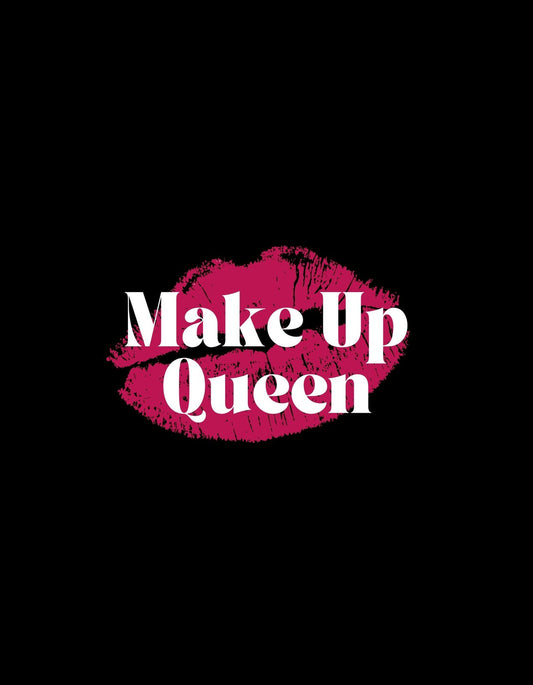 Egy bátor és stílusos dizájn, ami piros ajaknyomot ábrázol, mely köré a "Make Up Queen" felirat van írva. 