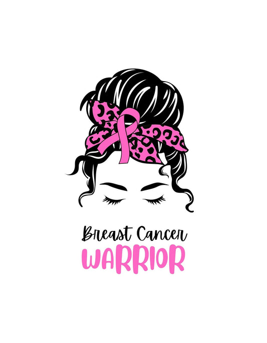 A dizájn egy szimbolikus ábrázolása a mellrák elleni harcnak, egy női profil képét mutatva, hajával magasra kötve, amiben egy rózsaszín, pöttyös szalag díszeleg. A kép alján a "Breast Cancer WARRIOR" felirat erőt sugárzó, inspiráló üzenetet közvetít. 