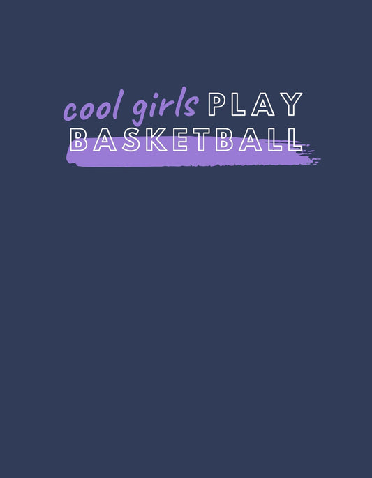 Egy letisztult kialakítású kép egy inspiráló üzenettel, mely kihangsúlyozza a lányok erejét és önállóságát a sport terén: "cool girls PLAY BASKETBALL" felirattal. A lila és fehér színkombináció erőt és stílust sugároz. 