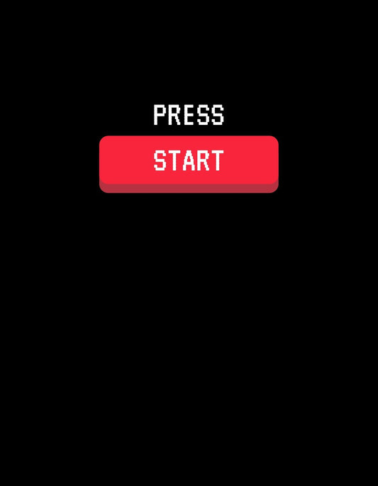 A képen egy piros "PRESS START" felirat látható egy fekete hátteren, ami azonnal a videojátékok világát juttatja eszünkbe. 
