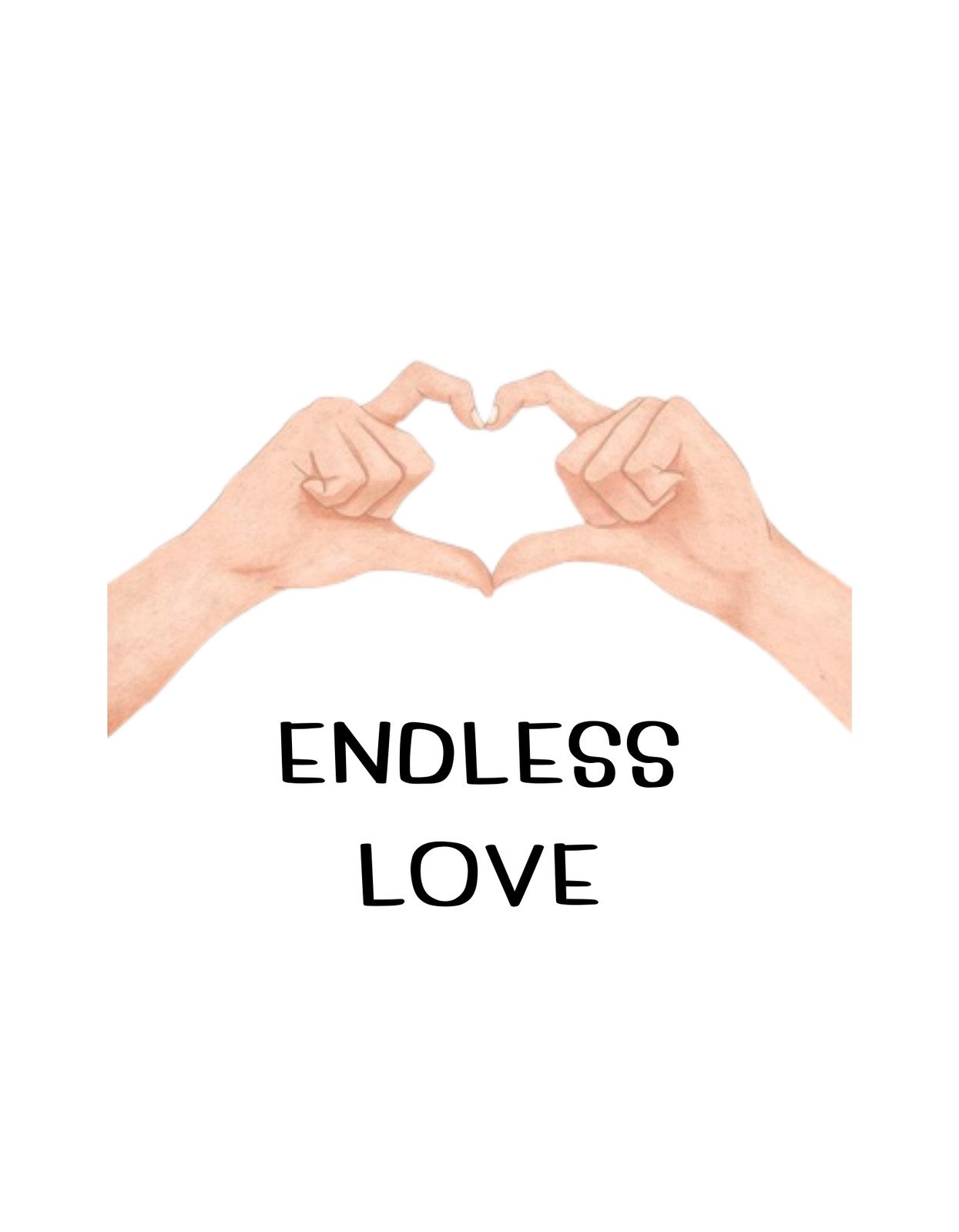 Kéz formálta szív dizájn "Endless Love" felirattal 