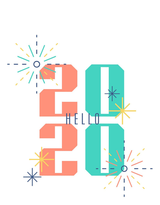 A képen egy vidám hangulatú, üdvözlő szöveg látható, 'HELLO 2021' felirattal, színes tűzijáték-szerű díszítéssel, amely optimizmust és új kezdeteket sugall.