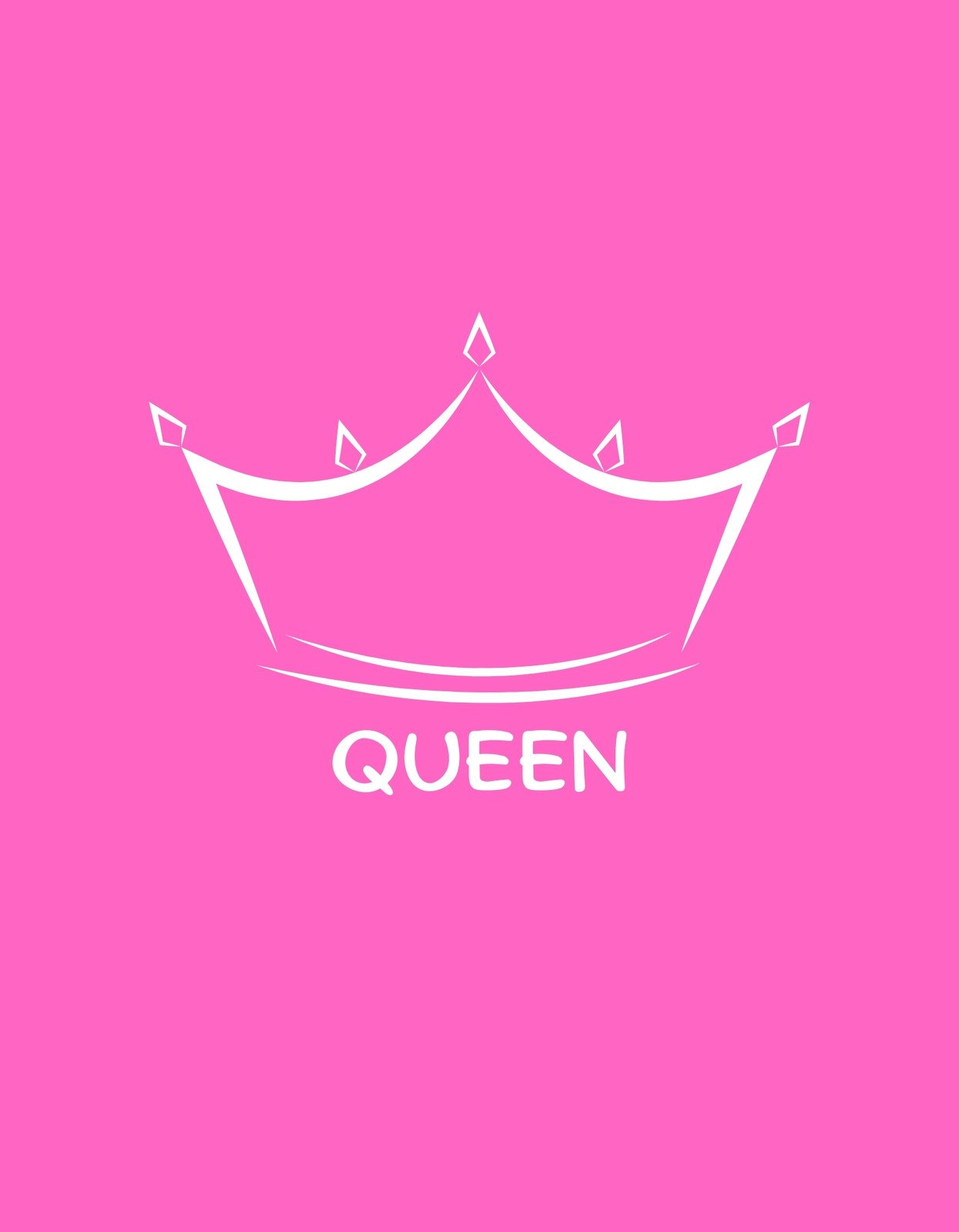 Egy egyszerű, mégis kifejező korona motívum díszíti ezt a designot, a "QUEEN" felirattal párosítva, ami a női erőt és méltóságot hangsúlyozza 