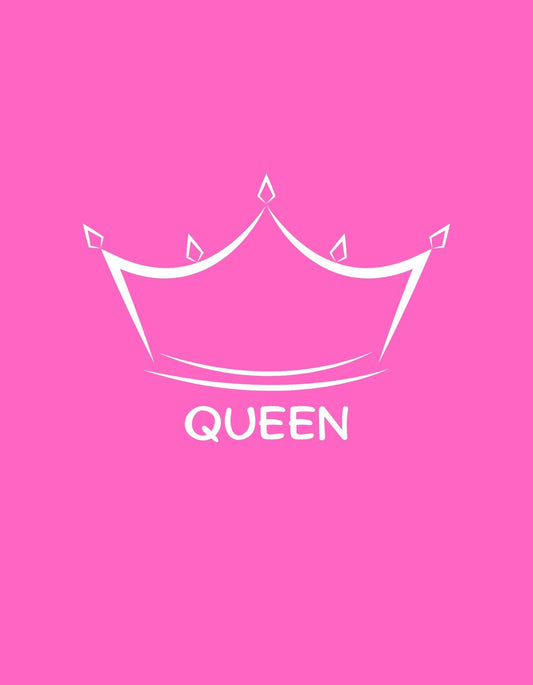 Egy egyszerű, mégis kifejező korona motívum díszíti ezt a designot, a "QUEEN" felirattal párosítva, ami a női erőt és méltóságot hangsúlyozza 